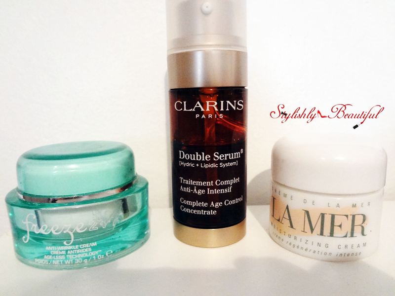 Skin care products -Freeze, Clarins, La Mer -StylishlyBeautiful