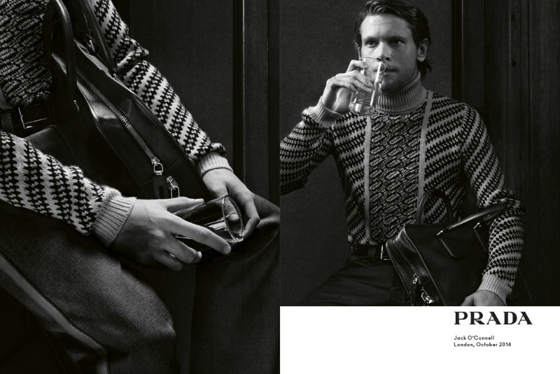 Jack O'Connell in the Prada men's spring 2015 ad campaign.