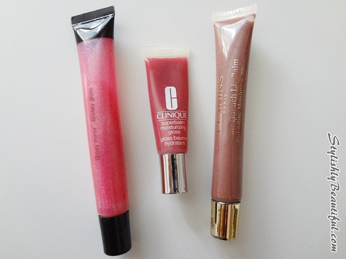 Clarins, Clinique and Sephora lip glosses review