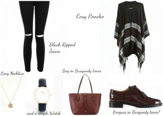 Look of the day | Ponchos and Burgundy hues