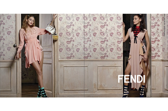 Gigi & Bella Hadid for Moschino & Fendi spring 2017 ad campaigns 4