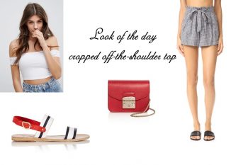 Look of the day Cropped off the shoulder top