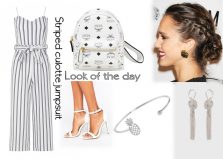 Look of the day - Striped culotte jumpsuit