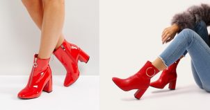 Red ankle boots trend - shopping guide