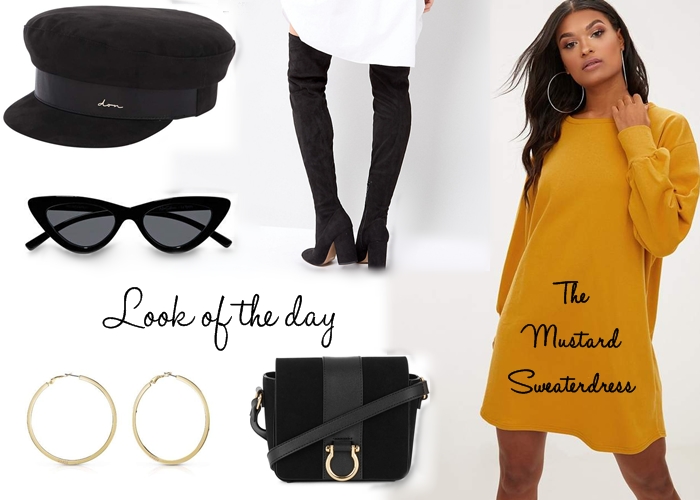 Look of the day - The Mustard Sweaterdress
