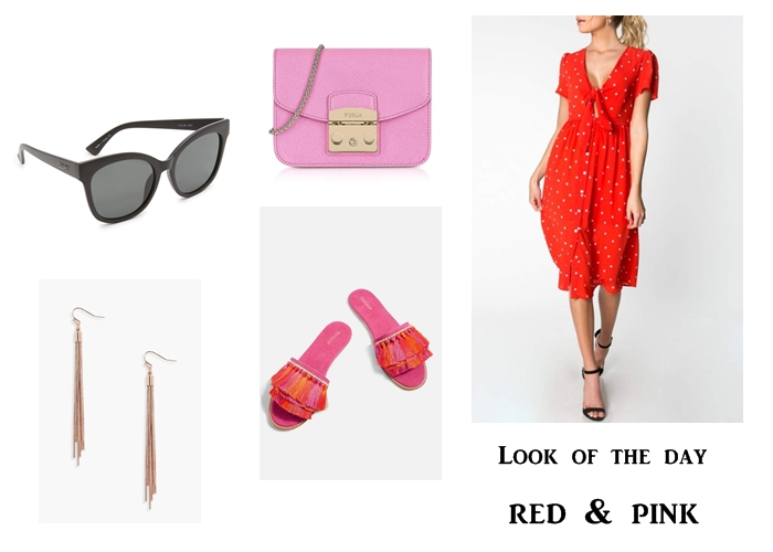Look of the day red & pink
