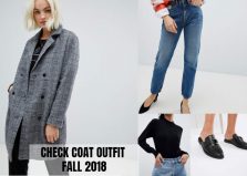 Look of the day - check coat outfit for fall 2018