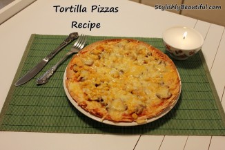 Συνταγή για πίτσες με τορτίγιες & βίντεο Tortilla pizzas recipe