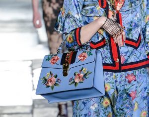 Gucci Cruise 2017 embroidered light blue catwalk